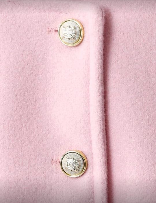 Luxe Pink Feather-Trim Jacket & Skirt Set