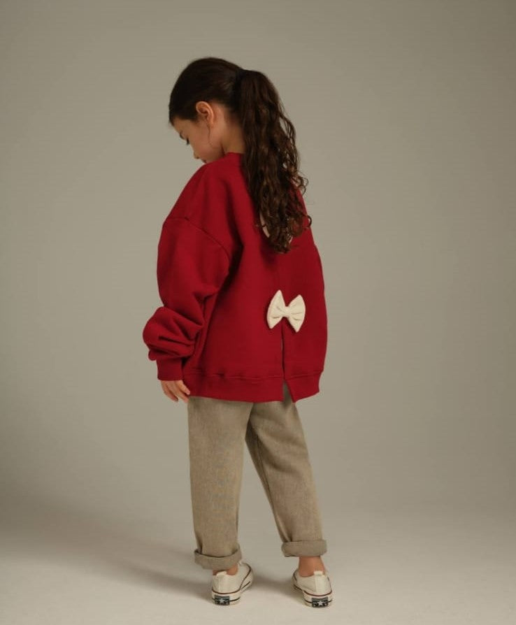 2 pcs set of Girls Color-Block Sweatshirt - 'I Think You Are Beautiful' Message