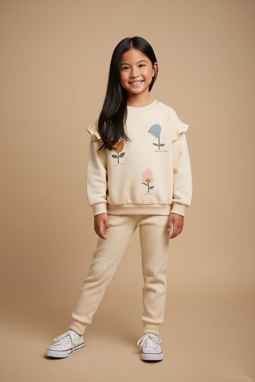 SWEATSHIRT WITH SLOGAN AND FLOWERS