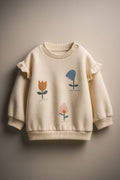 SWEATSHIRT WITH SLOGAN AND FLOWERS