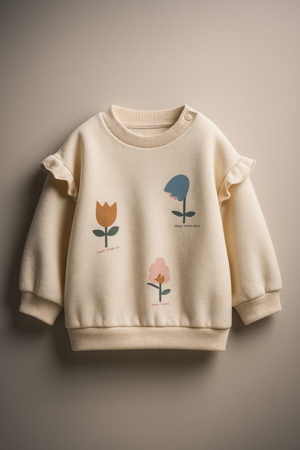 SWEATSHIRT WITH SLOGAN AND FLOWERS