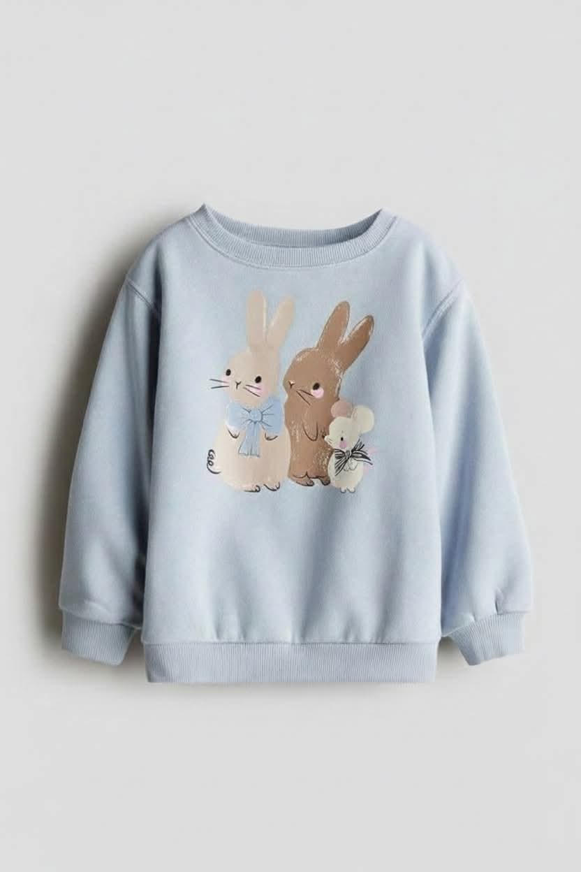 Round neck T-shirt with long sleeves for girls