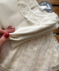 Girls White Lace 2-Piece Set - Top & Skirt