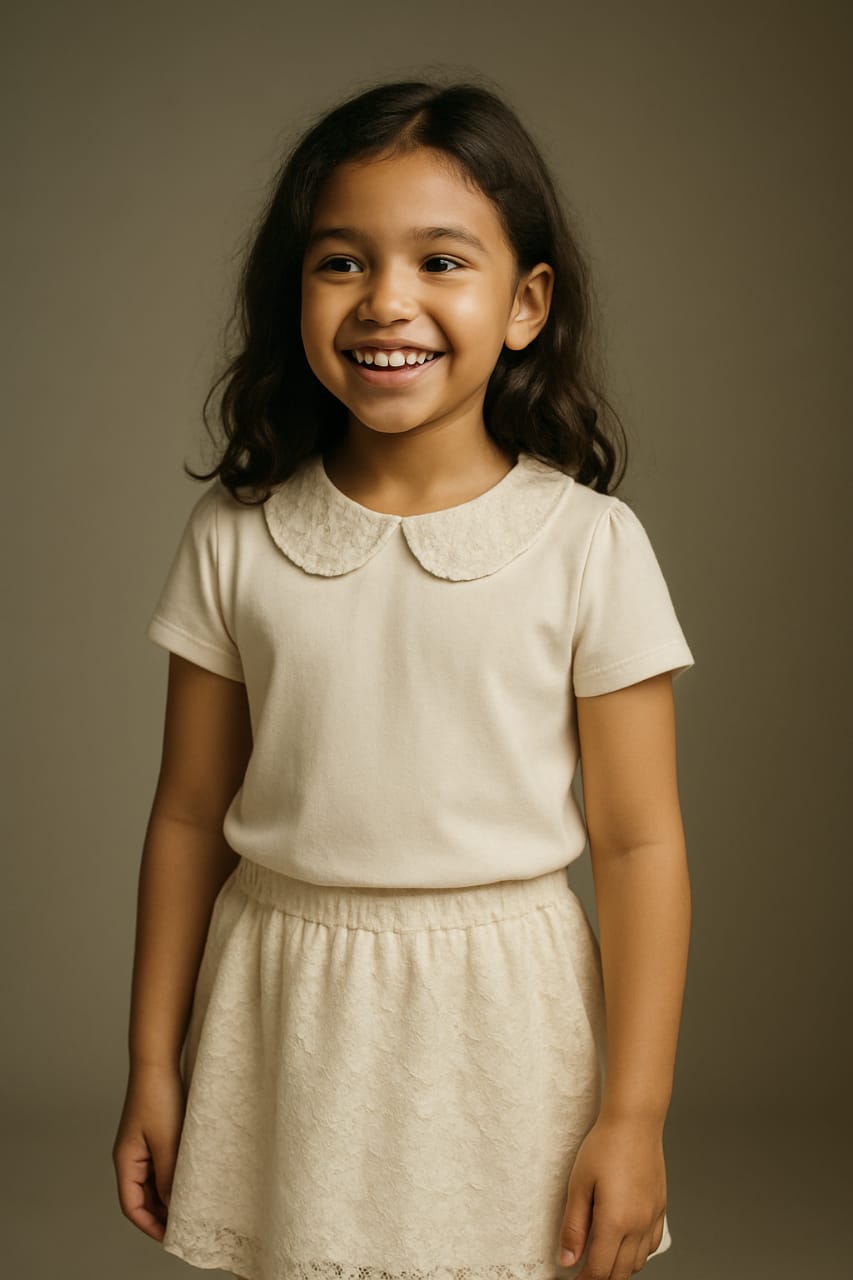 Girls White Lace 2-Piece Set - Top & Skirt
