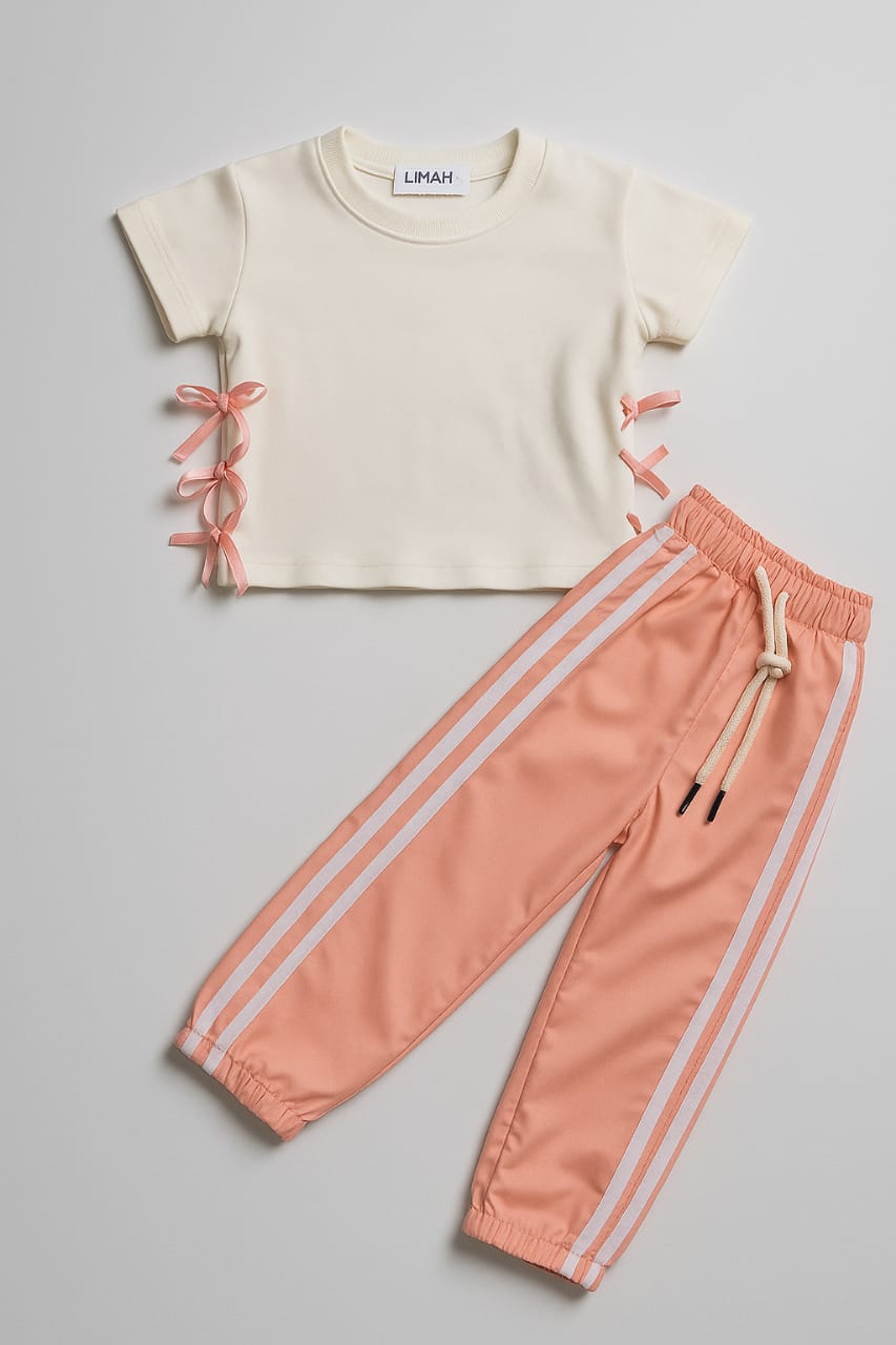 2pcs/Set Girls Casual Outfit, Young Girl Fashionable  Vest Top And Pants Set, Summer