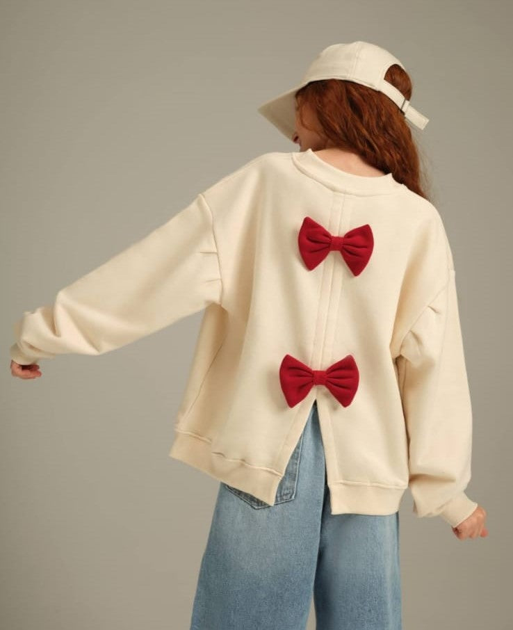 2 pcs set of Girls Color-Block Sweatshirt - 'I Think You Are Beautiful' Message