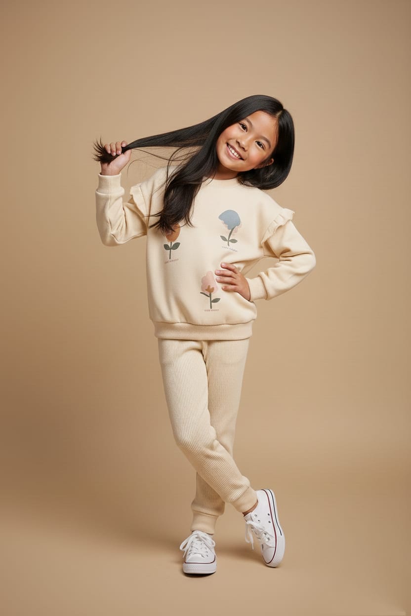 SWEATSHIRT WITH SLOGAN AND FLOWERS