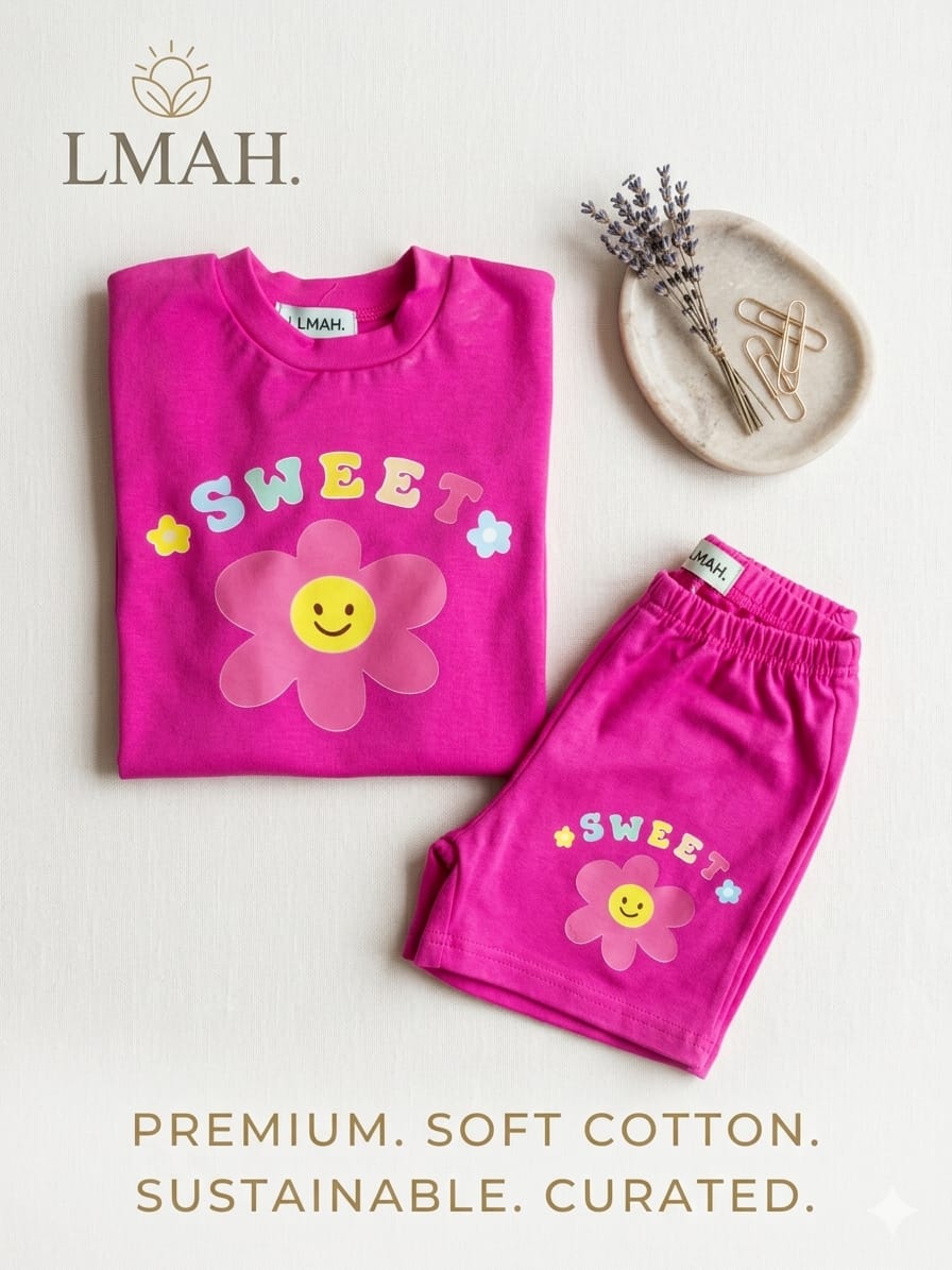 2 pcs set Fuchsia cotton for home