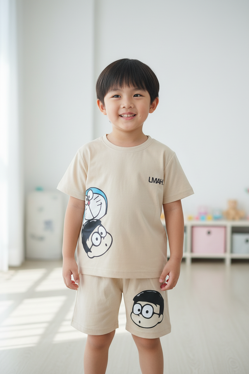 Doraemon Character Outfit Set Lifestyle Mockup