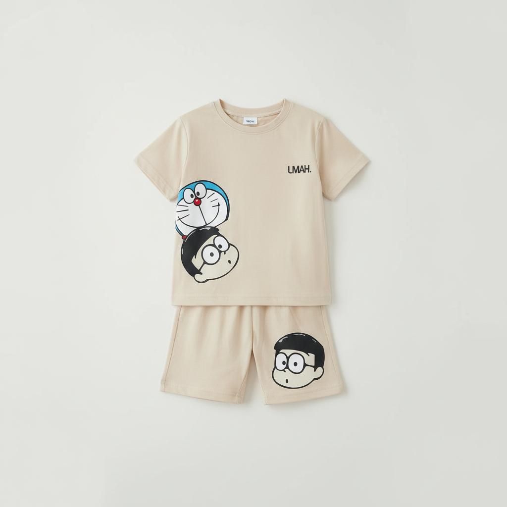 Doraemon Outfit Set Flat Lay Mockup
