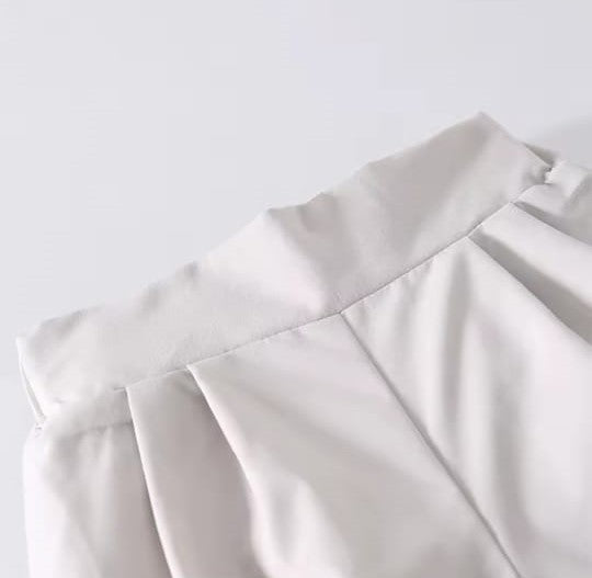 Camel Ruffle Top & White Pants Set
