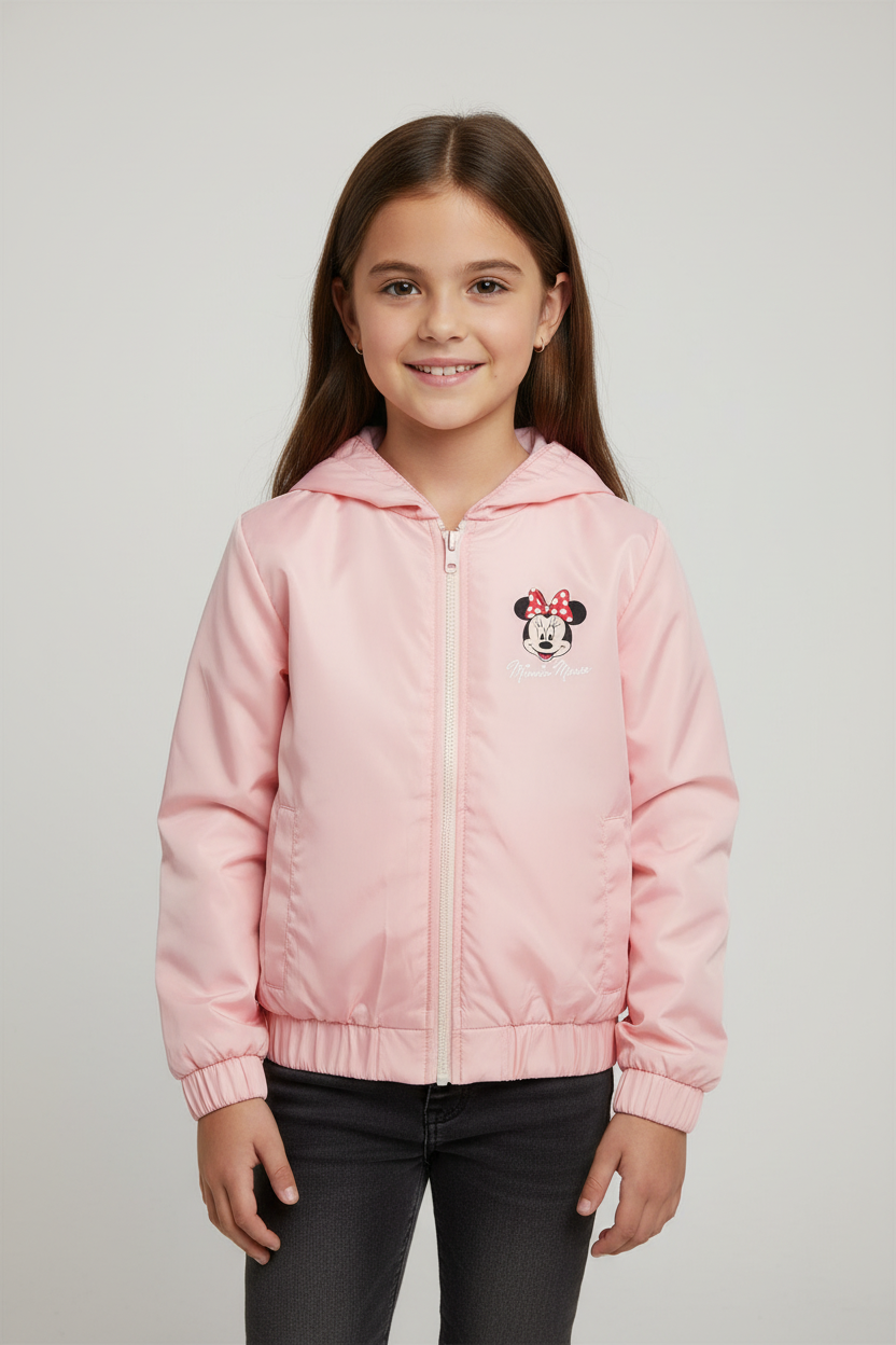 Pink Minnie Mouse Zip-Up Hoodie Jacket for Girls