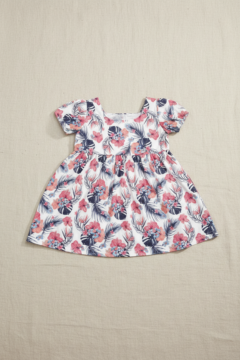 Girls' Tropical Floral Dress