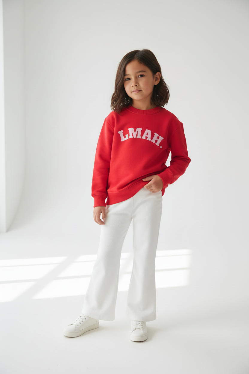 LMAH. Red Set Wide Flared Pants