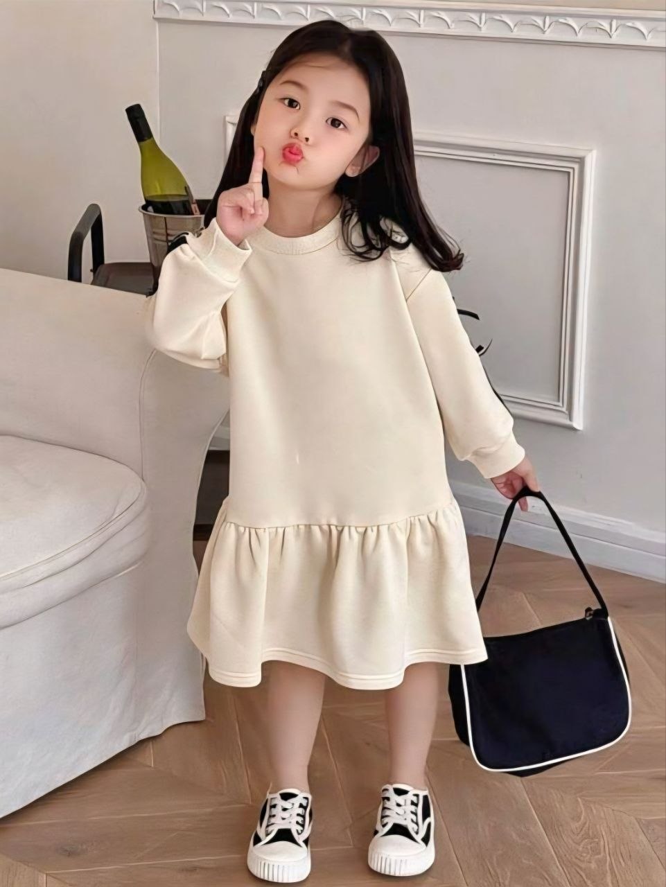 LMAH Ribbon Bow Sweatshirt Dress